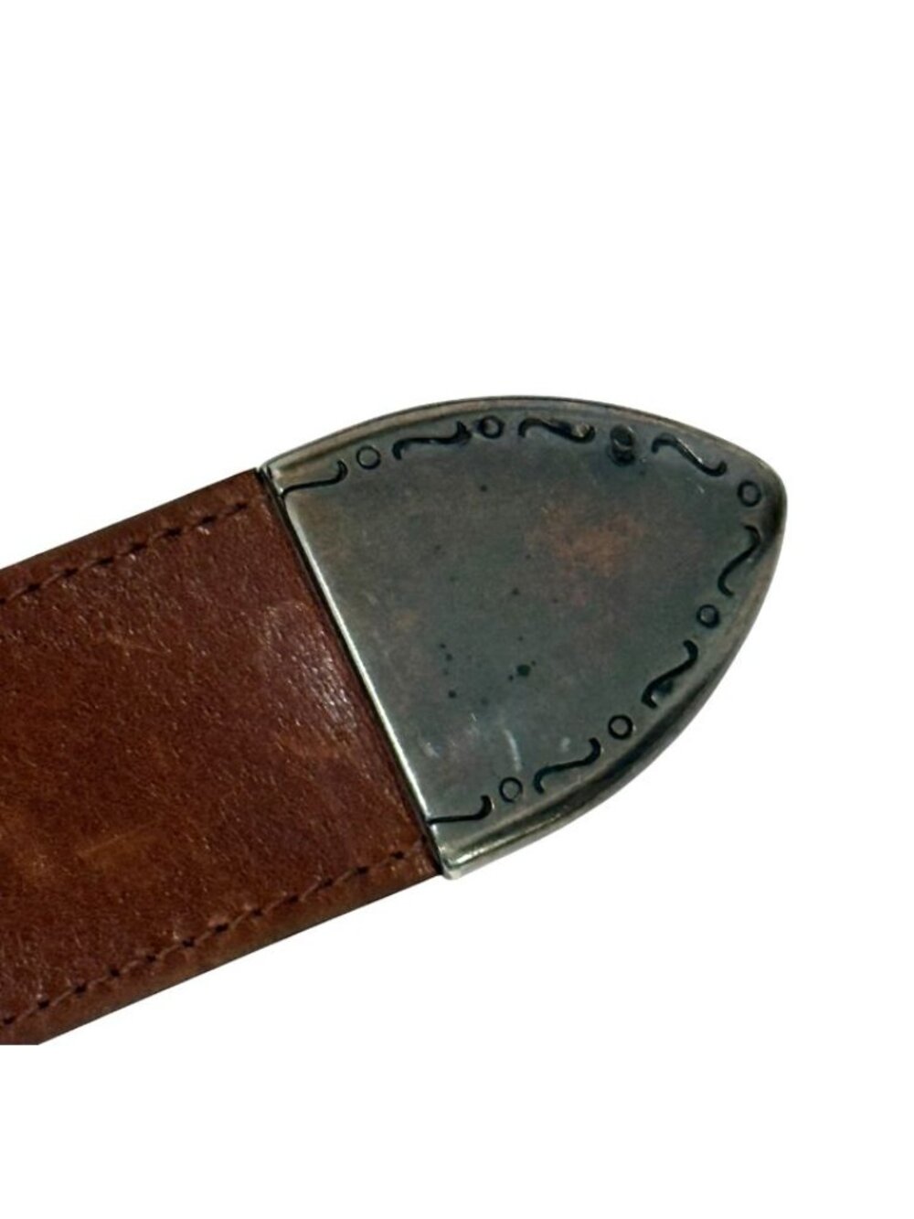 Streets Ahead Womens Statement Belt Brown Leather Silver-Tone Buckle Boho Size S - Picture 6 of 14